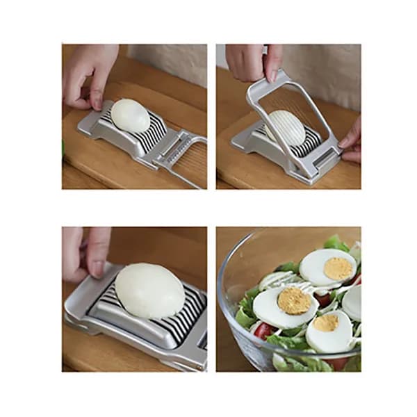 Eggdeler i rustfritt stål, tåler oppvaskmaskin, eggeskiver, potetkutter, egghakker