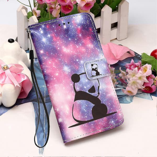 Compatible with iPhone 12 Case Leather Flip Wallet Case with Card Slots Holder Stand Pattern - Panda