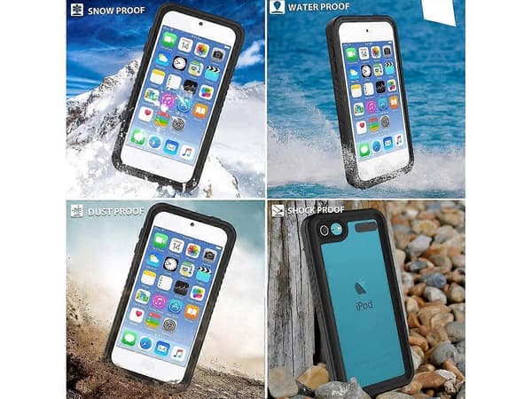 Vedenpitävä kotelo iPod Touch 7/6/5 -laitteelle, IP68, sisäänrakennettu näytönsuoja, iskunkestävä