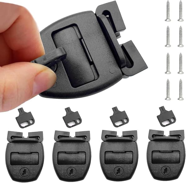 4 stk. Spa-badekar-låseclips-fastgørelsessæt, badekar-låseclips-udskiftningssæt, clips-lås med nøgler og hardware, hardwaretilbehør