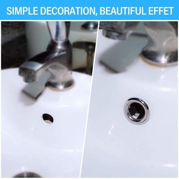 Sink Overflow Ring - AIMOONSA - 6-pack - Chrome - ABS - Easy to Install