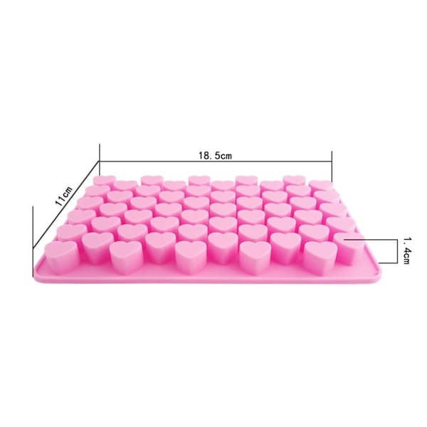 55 Hjerter Hjerte Praline Silikoneform Pralineform Bageform Chokolade Støbeform Rosa pink