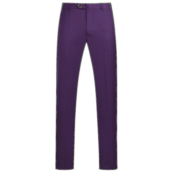 Herredress Business Casual 3-delers dress blazerbukser Vest 9 farger Z Hot-selgende varer Purple M