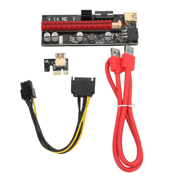 PCIE 1X til 16X Riser-kort 4 solide kondensatorer 6 PIN-grænseflade USB-kabel Fast spænde design PCIE GPU Riser Express-kabel Rød