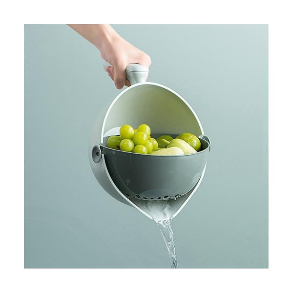 2-in-1 Rotating Strainer with Handle for Washing Vegetables and Fruits, Kitchen Fruit Vegetables