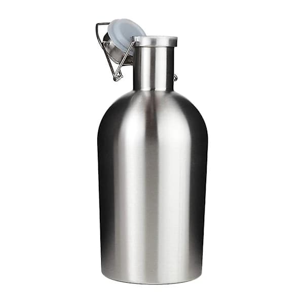 Rustfrit stål Growler 64 oz, Sølv, Flip Top, 28 x 11 cm