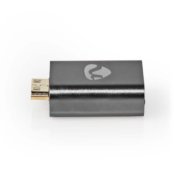 HDMI-adapter Mini-HDMI till HDMI guldpläterad aluminium grå Grå