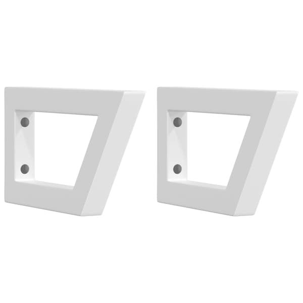 vidaXL Hyllefester for servant 2 stk hvit trapesformet stål Vit 2520