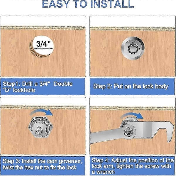 【LD】Toolbox Lock with Key, 5/8 inch Cabinet Cam Lock with Same Key, Toolbox Lock Compatible with RV Storage Compartments