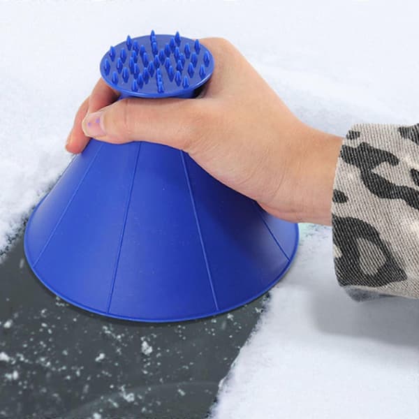 Ice Scraper Magic Ice Scrapers for Car Windshield Windscreen Ice Cone Refueling Funnel Snow Shovel Wiper Brush Round Scraper Removal (4 pcs)