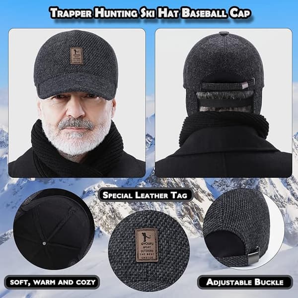 Men's Baseball Cap with Ear Flaps