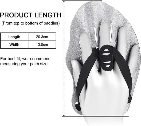 Professional Swimming Training Paddles Swimming Training Equipment (Black)