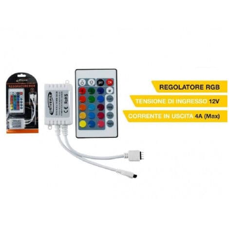 24-knappers IR-fjernkontroll for RGB LED-striper 12 V 4A