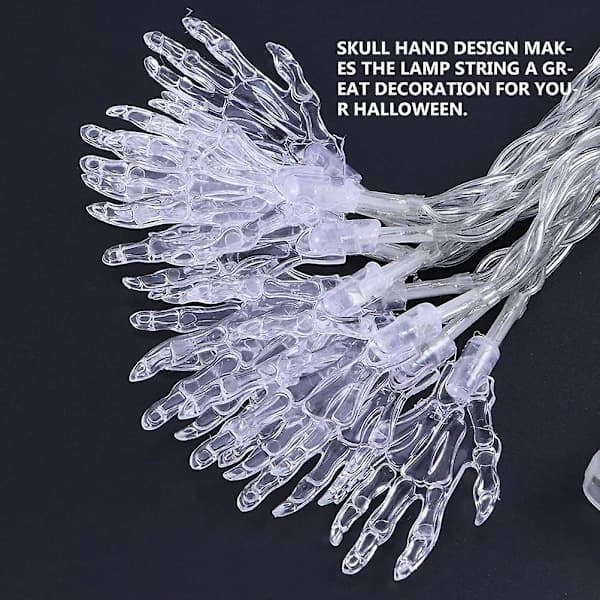 Halloween Solar Skull Hand Lamp 5 Meter 20 LED Light String Decoration