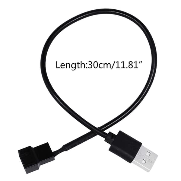 Full Speed 5V Spændingsforhøjende USB til 4-Pin PC Blæser Ledningsført Strømadapterkabel