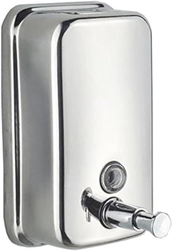 Vægmonteret sæbedispenser, 500 ml rustfrit stål, manuel pumpe, til badeværelse, køkken og kommerciel brug