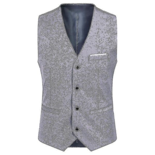 Herredress Business Casual 3-delers dress blazerbukser Vest 9 farger Z Hot-selgende varer Grey M