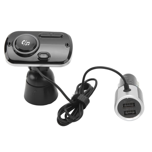 Bluetooth Transmitter 2 USB Ports Black Fast Charging Smart Detection Noise Reduction Hands-Free Function Universal Car 0.2 0.2