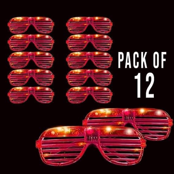 Partybriller Unisex Blinkende LED Lysende Solbriller Event Raver Koncert