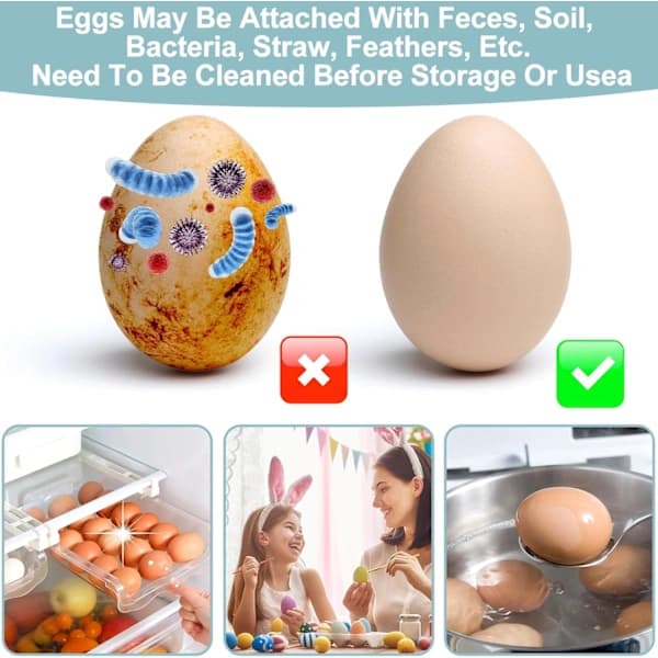 Egg Cleaning Brush Silicone, Egg Scrubber for Fresh Eggs, Reusable Egg Washing Cleaning Tools (Blue)