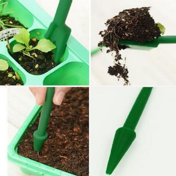 3 sæt/6 stk. minihaveredskaber til omplantning af sukkulenter, PP-plast, 15 cm, gul, blå, mørkegrøn