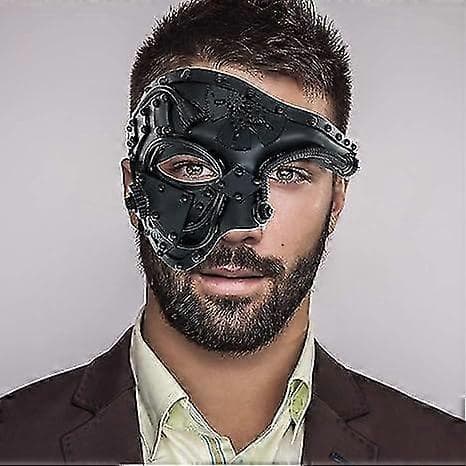 Steampunk-metallirobottivenetsialainen naamio, Halloween-asu/oopperan kummitus