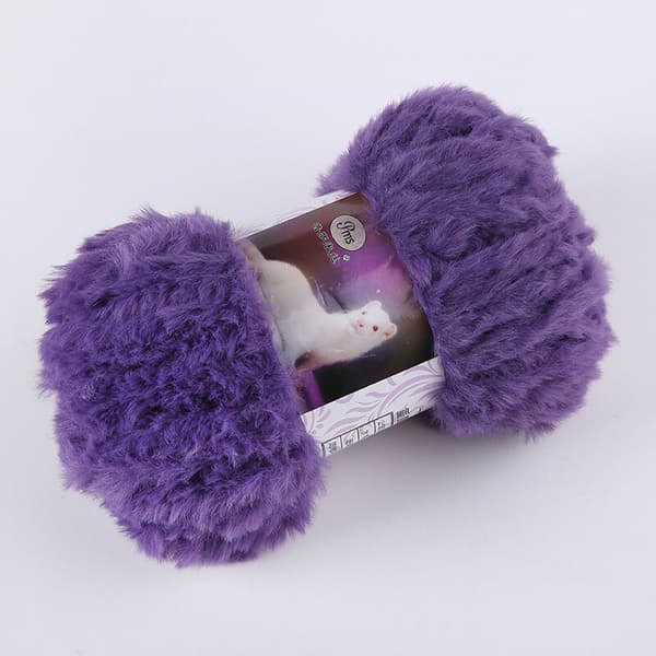 DIY Handgjord vävd garnboll av korallfleece, tjockt lila ullgarn
