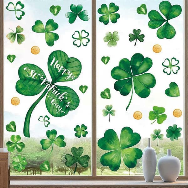 Dekorative klistremerker til St. Patrick's Day, vindusdekorasjoner til St. Patrick's Day