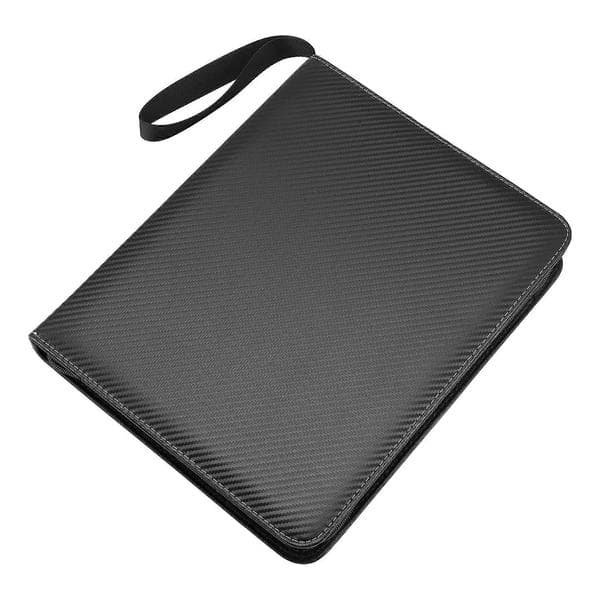 Trading Card Binder, 9-Pocket Card Binder with Zipper, 50 Pages, PU Leather, 3-Ring