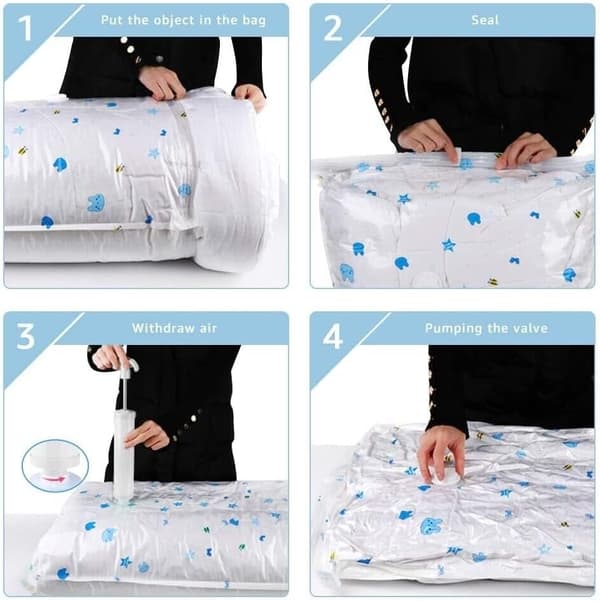 Small Manual Vacuum Bag, Space-Saving Seal, Compression Storage Pump, Manual Air Bag Deflation, Handheld