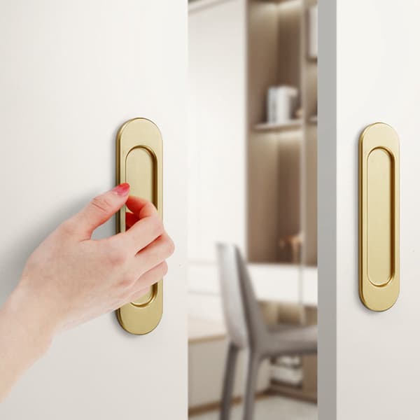 Self-adhesive pull handle for sliding door 4 pcs, attach to cabinet drawer handle, no drill black matte holder