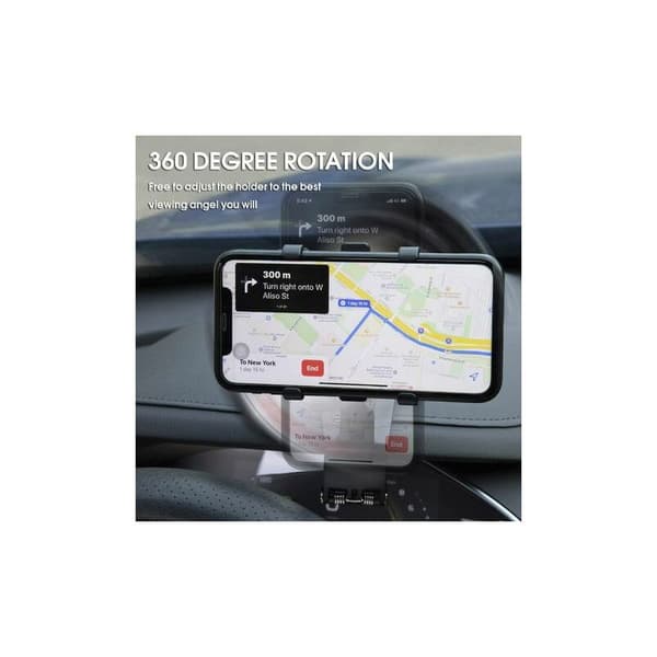 Biltelefonholder 360 graders rotasjon dashbord svart