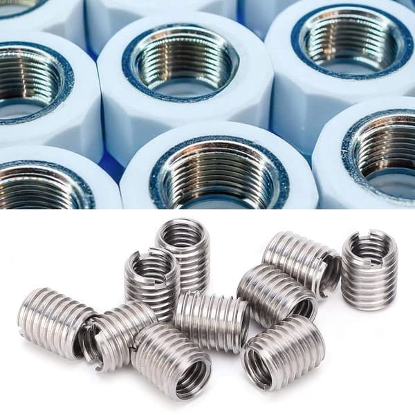 10 st Insatsmutter, Honmutter M8*1.25 Hanmutter M10*1.5 Längd 12mm Bottenhål 9.0mm Hylsa Socket Skruv Reduceringsomvandlingsverktyg
