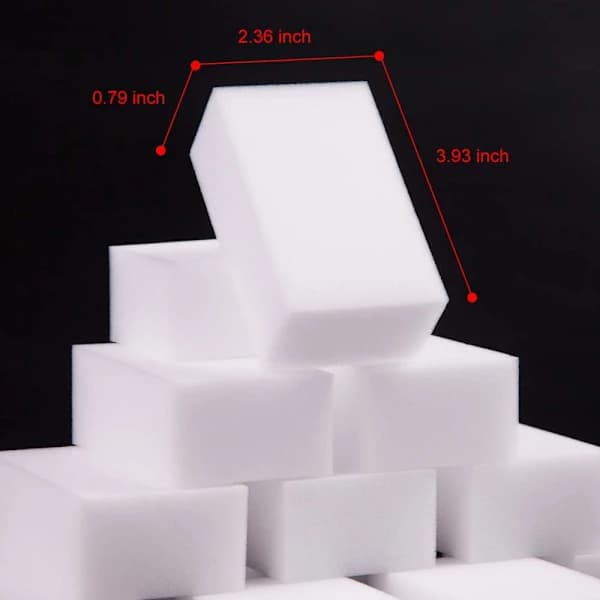 100-pack Melamine Cleaning Sponges Extra Thick Large Durable Scouring Pads for Multi-Surfaces White