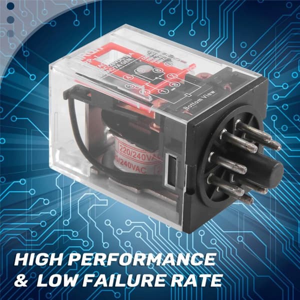 AC 220V/230V Spolspänning PCB Effekt Relä 8 Stift DPDT 2NO 2NC MK2P-1
