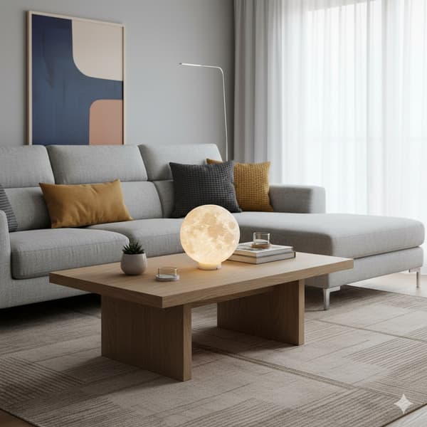Måne bordlampe USB LED-lampe med av/på-bryter Hvit M Vit m