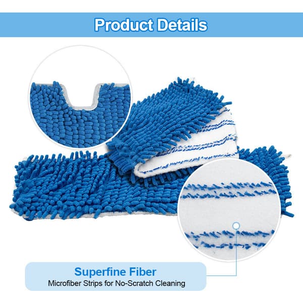 2-pak vaskbare genanvendelige mikrofiber mopperefills til O-Cedar, våd- og tørrengøring til træ, vinyl, laminat og fliser