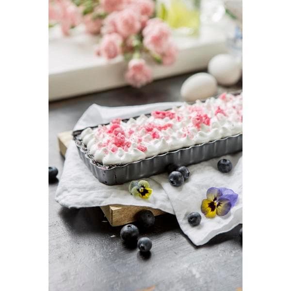 Paiform / Langform rektangulær med løs bunn 36x11cm Gastromax grå gray