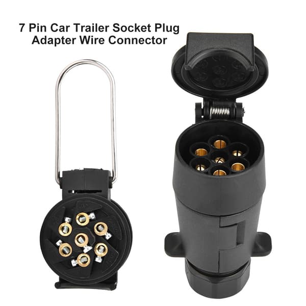 7-pin Car Trailer Plug Adapter Cable Connector for Caravan Towbar Towing 12V