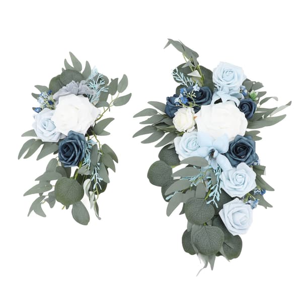 Konstgjorda bröllopsbågsblommor sidenblommor PE 50x30 cm 30x25 cm ljusblå