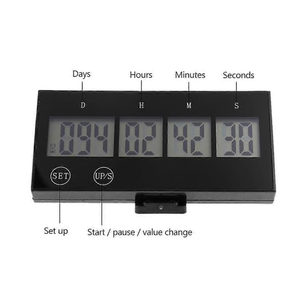 Digital Nedtellingstimer 999 Dager Magnetisk Bakside for Ferie Pensjonering Hvit White