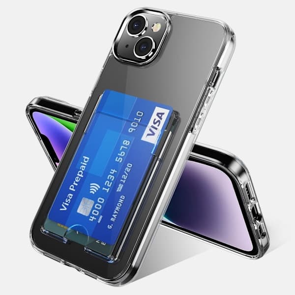 iPhone 15 Plus Hybridfodral med kortfack Transparent