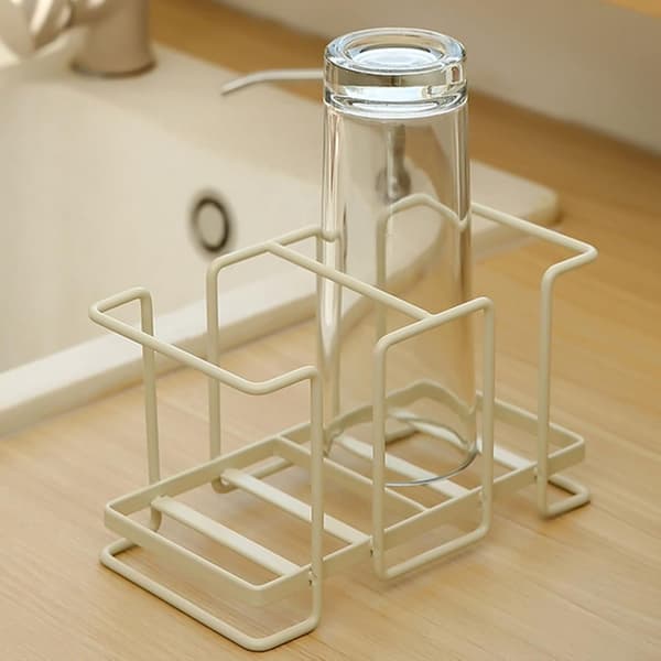 Papirkoppholder Koppholder Jernkunst Koppoppbevaringsstativ Husholdnings Kaffekoppholder (Hvit)
