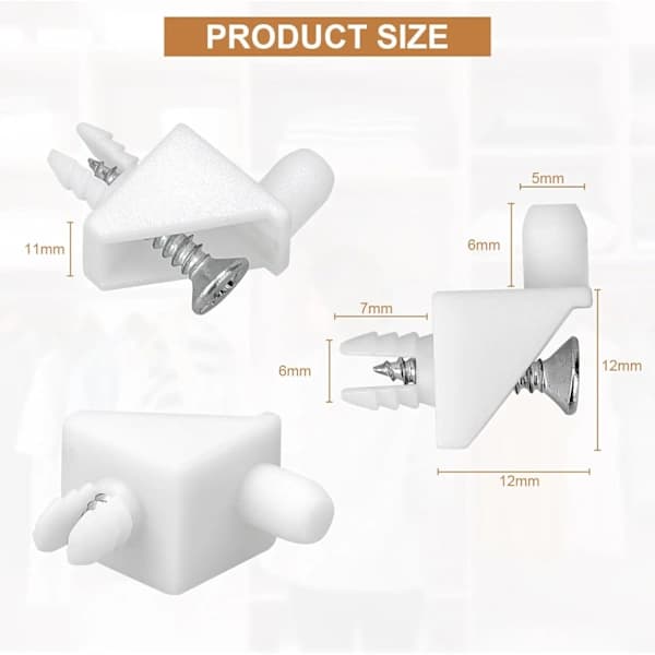 30-pack shelf supports 5 mm plastic and metal screw-in shelf holders for IKEA PAX BILLY KOMPLEMENT White
