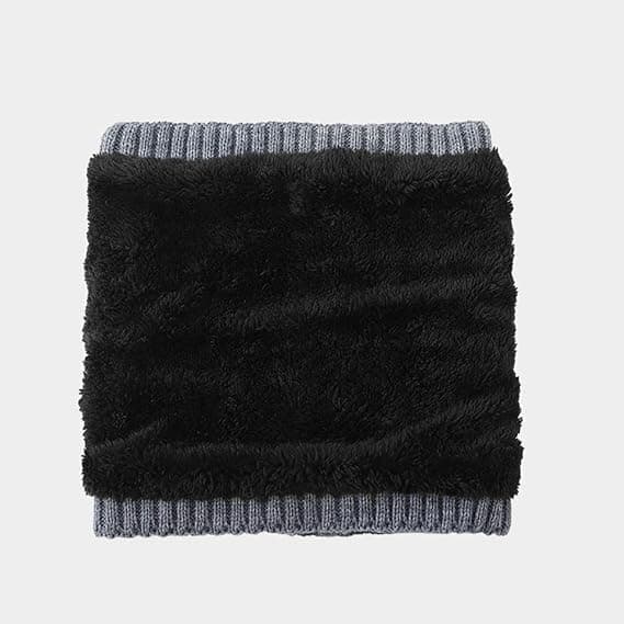 Vinterskjerf for menn og kvinner, plysjfleece, vindtett, lysegrått