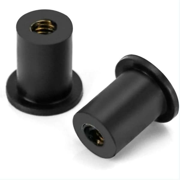 25 stk. gummibrønde M5 messingindsats klemmenødder