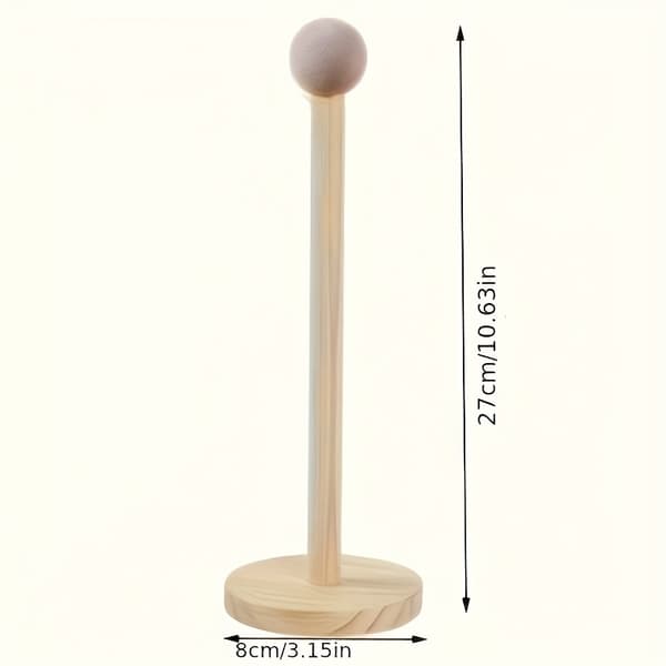 Solid Wood Hair Accessory Organizer, Multi-Layer Display Tower for Headbands, Hair Clips, and Jewelry