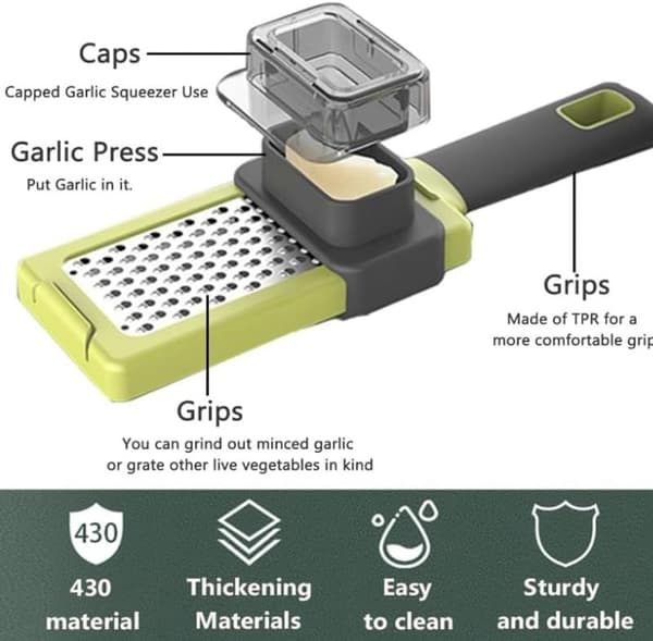 Cheese and Citrus Zester with Silicone Grip, Stainless Steel - A Sharp Tool for Parmesan Cheese, Ginger, Garlic