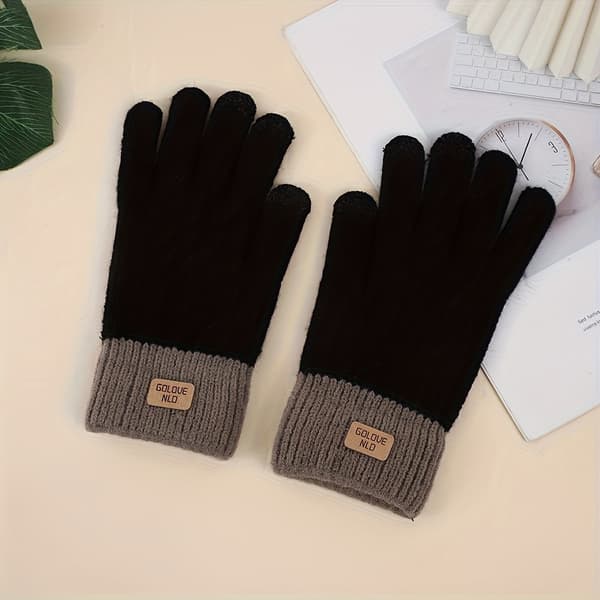 Vinterhandsker til kvinder, tykke, elastiske manchetter, flere farver 【Sort】 【Svart】