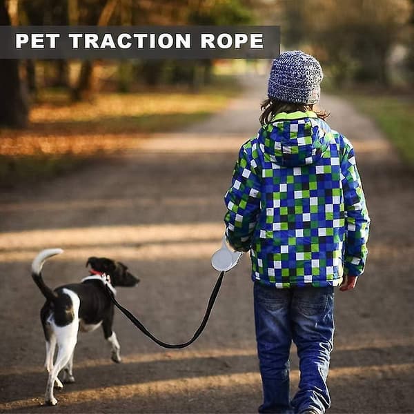 Automatic telescopic dog leash, telescopic pet leash, ergonomic handle, anti-chew nylon rope (green)